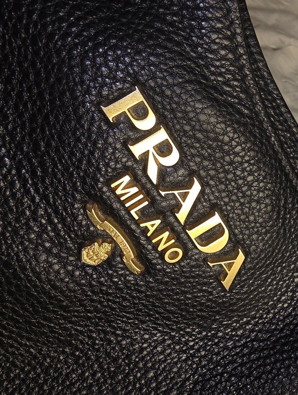 Prada Black Daino Pebbled Leather Messenger Hobo Aftermarket Straps